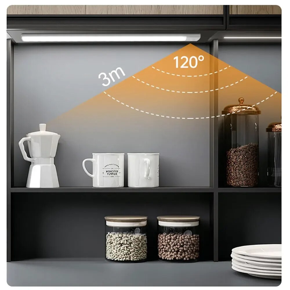Motion Sensor LED Lamp USBC Rechargeable Durable Aluminum Light for Cabinets Kitchen  Wardrobe