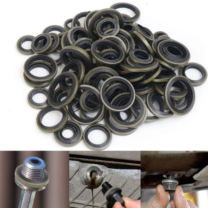 Rubber Oil Drain Plug Gasket Kit Universal Drainage Bolt Pad  Replaceable Washer Seal Set For Cars 7