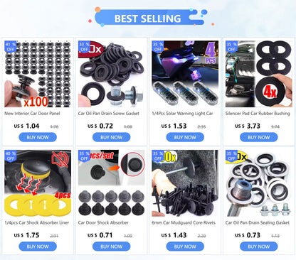 Rubber Oil Drain Plug Gasket Kit Universal Drainage Bolt Pad  Replaceable Washer Seal Set For Cars 10