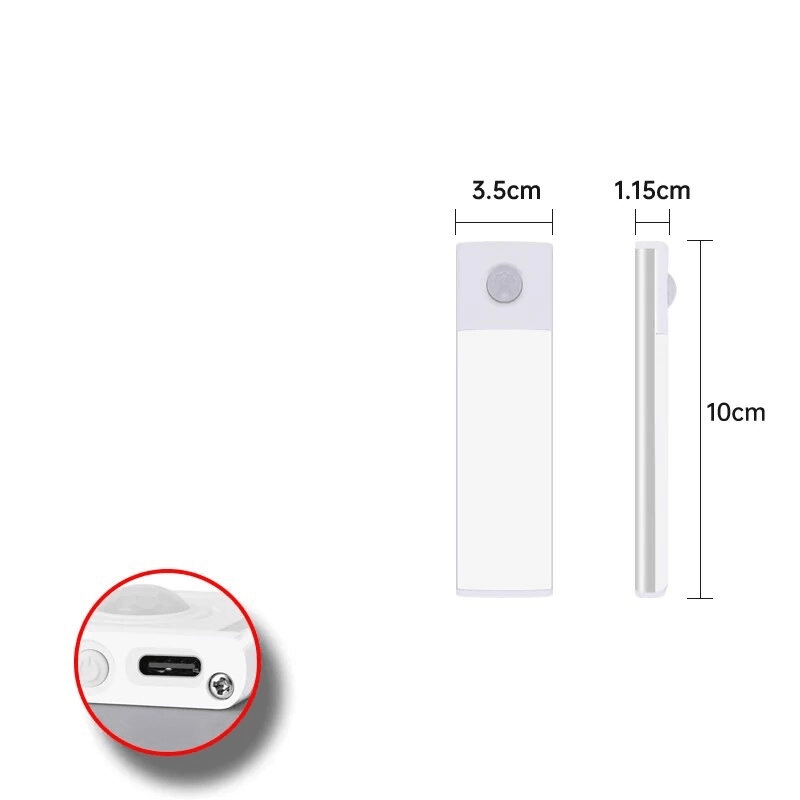 Motion Sensor LED Lamp USBC Rechargeable Durable Aluminum Light for Cabinets Kitchen  Wardrobe