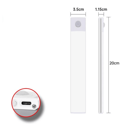 Motion Sensor LED Lamp USBC Rechargeable Durable Aluminum Light for Cabinets Kitchen  Wardrobe
