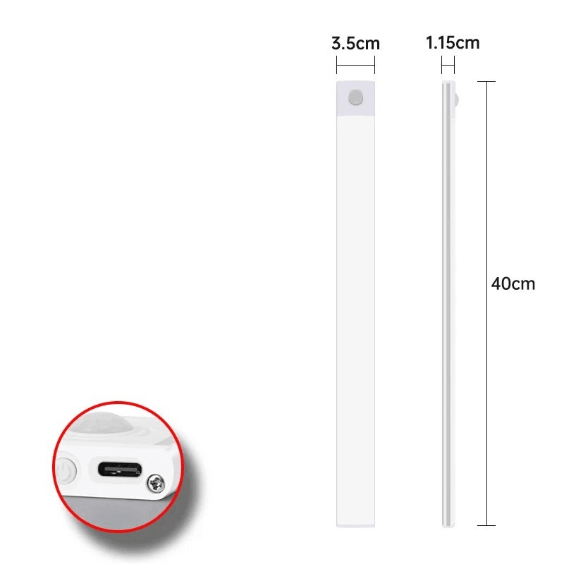 Motion Sensor LED Lamp USBC Rechargeable Durable Aluminum Light for Cabinets Kitchen  Wardrobe