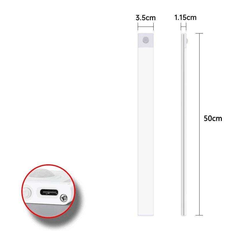 Motion Sensor LED Lamp USBC Rechargeable Durable Aluminum Light for Cabinets Kitchen  Wardrobe