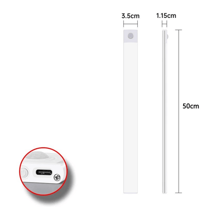 Motion Sensor LED Lamp USBC Rechargeable Durable Aluminum Light for Cabinets Kitchen  Wardrobe