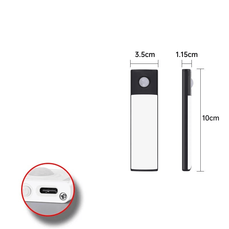 Motion Sensor LED Lamp USBC Rechargeable Durable Aluminum Light for Cabinets Kitchen  Wardrobe