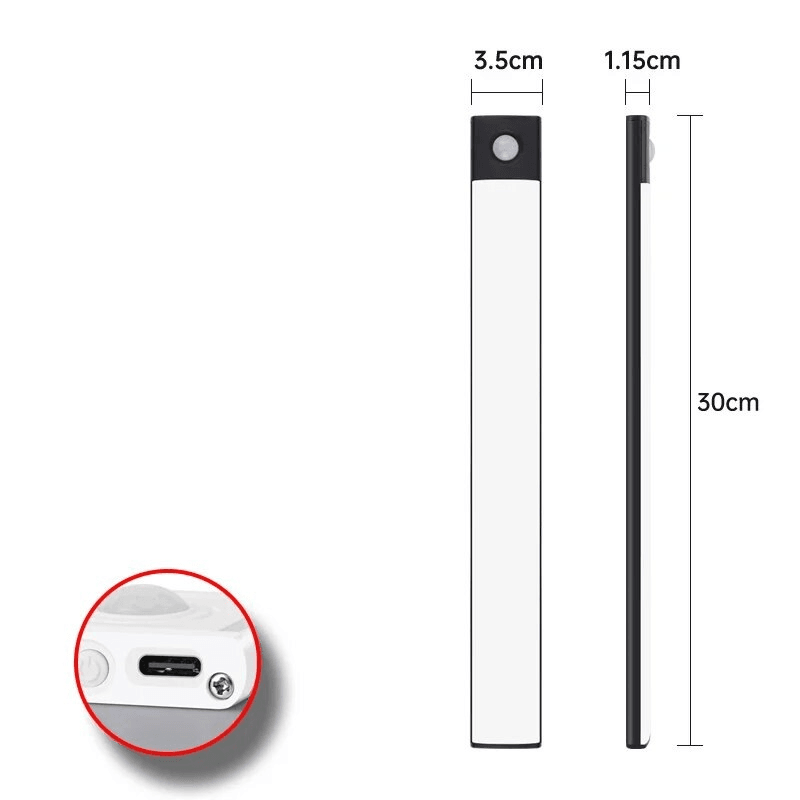 Motion Sensor LED Lamp USBC Rechargeable Durable Aluminum Light for Cabinets Kitchen  Wardrobe