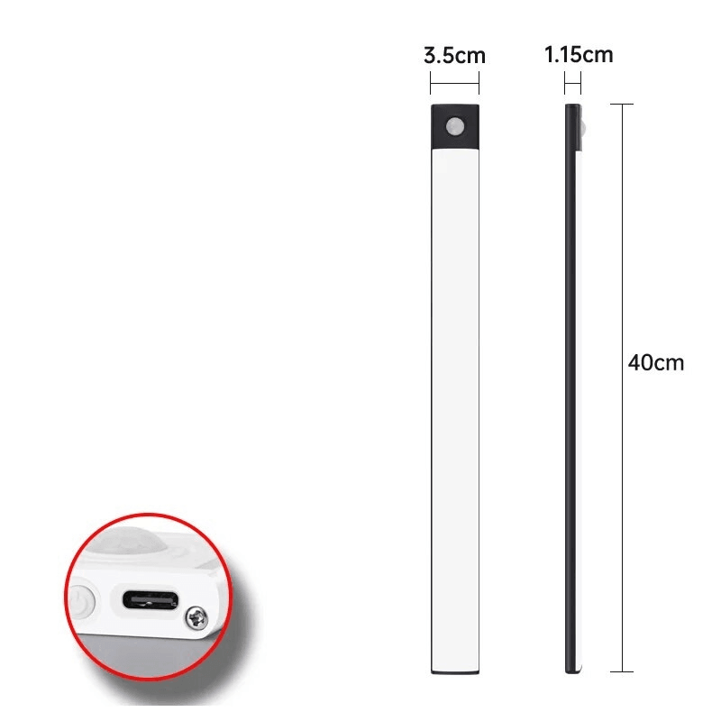 Motion Sensor LED Lamp USBC Rechargeable Durable Aluminum Light for Cabinets Kitchen  Wardrobe