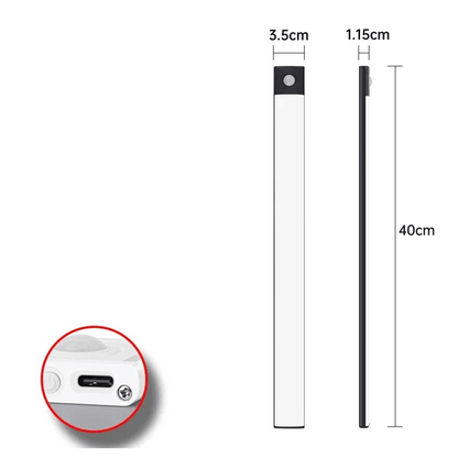 Motion Sensor LED Lamp USBC Rechargeable Durable Aluminum Light for Cabinets Kitchen  Wardrobe