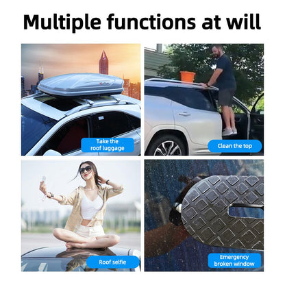 Foldable Car Roof Rack Step Universal Car Door Step With Latch Hook  Aluminium Alloy Safety Hammer 3