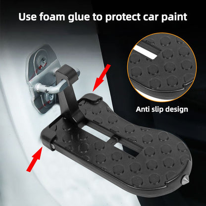 Foldable Car Roof Rack Step Universal Car Door Step With Latch Hook  Aluminium Alloy Safety Hammer 5