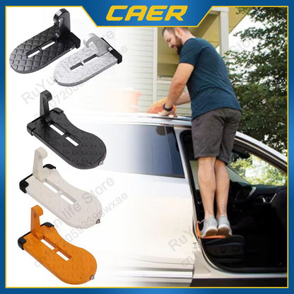 Foldable Car Roof Rack Step Universal Car Door Step With Latch Hook  Aluminium Alloy Safety Hammer 1