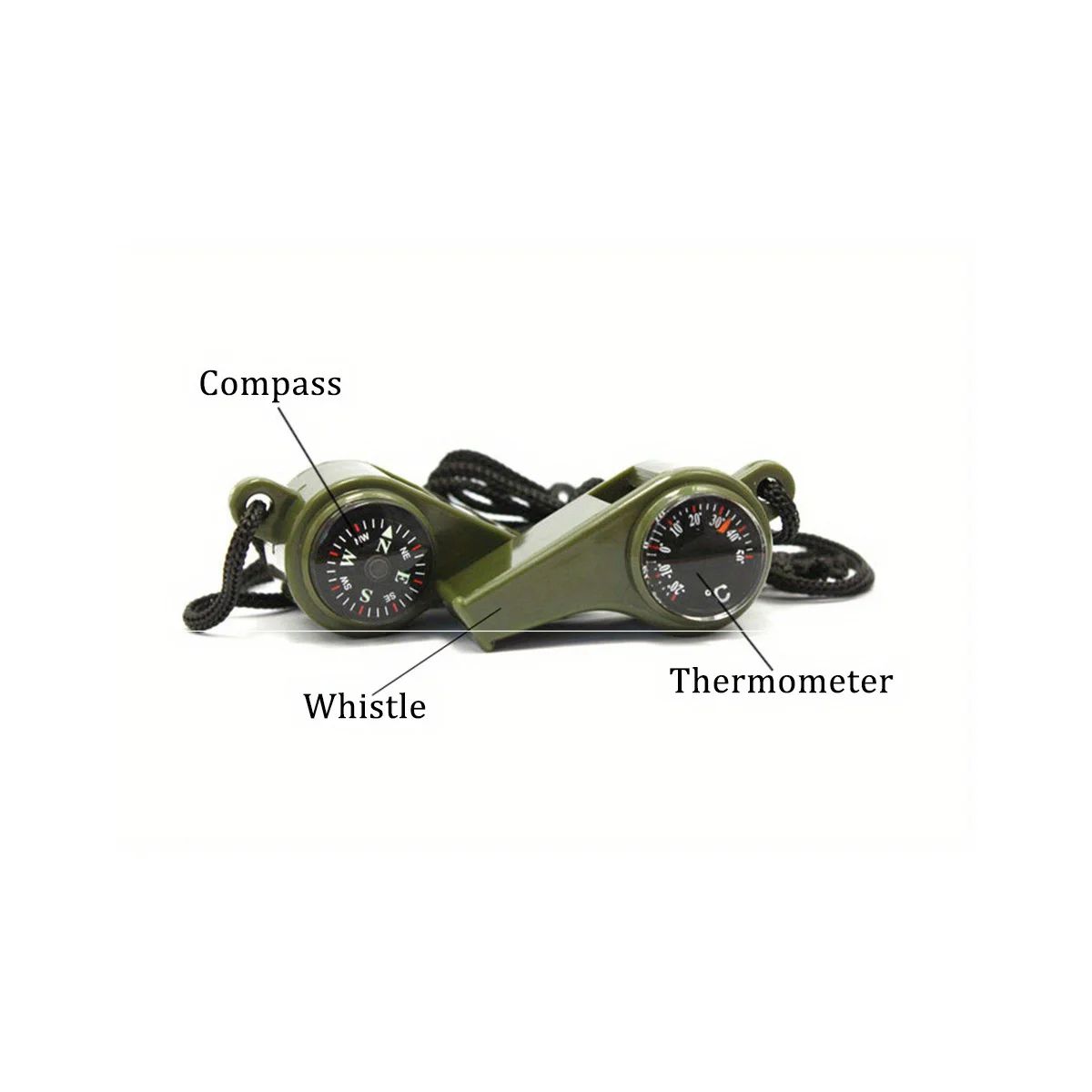 Multifunction Survival Whistle Compass Thermometer  150dB Loud Referee Whistle For Emergency Hiking 4