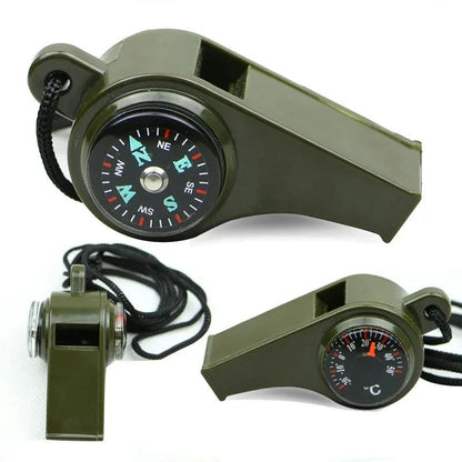 Multifunction Survival Whistle Compass Thermometer  150dB Loud Referee Whistle For Emergency Hiking 2