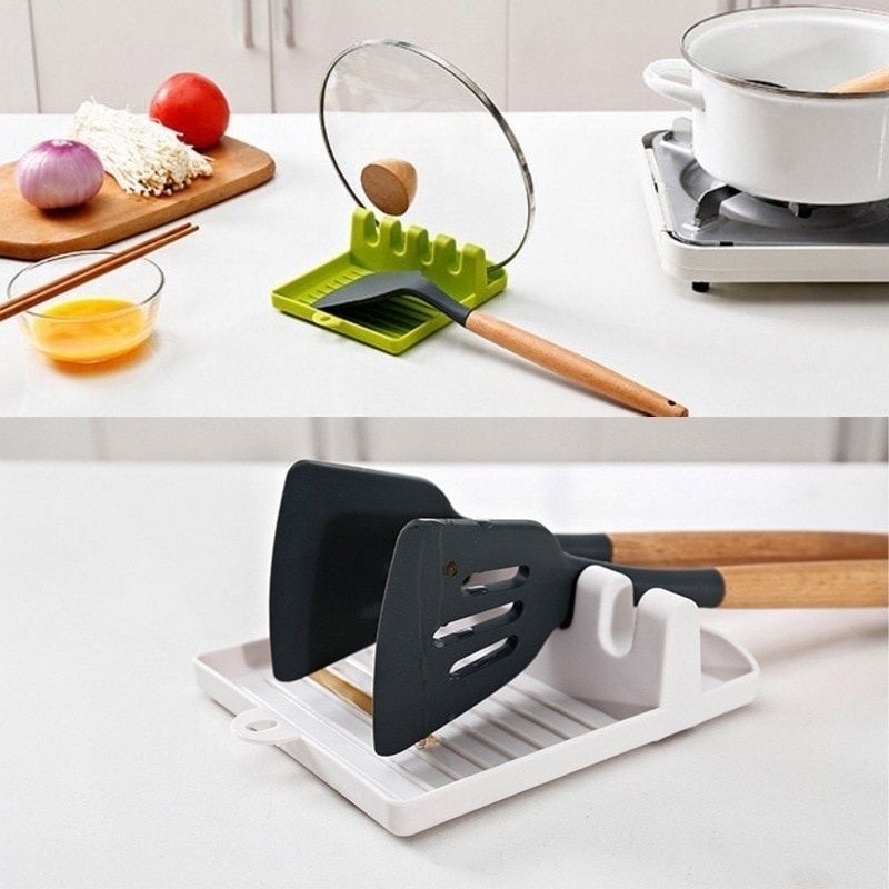 Kitchen Spoon Holder  Organizer NonSlip Plastic Rack for Forks Spatulas Chopsticks  SpaceSavi
