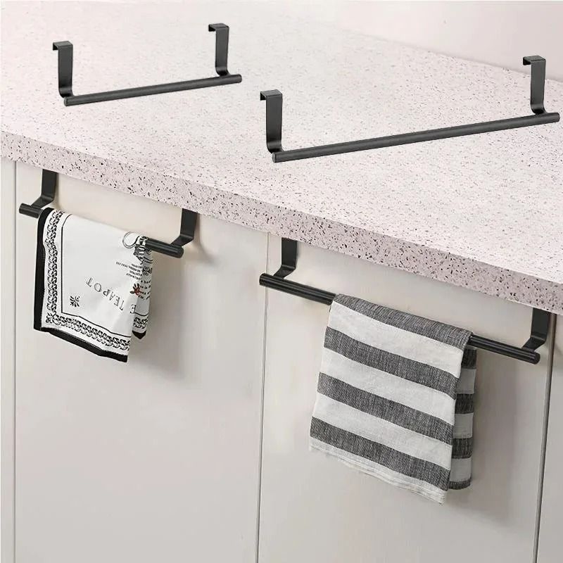 Stainless Steel Over Door Towel Rack SpaceSaving Hanging Towel Bar for Bathroom  Kitchen