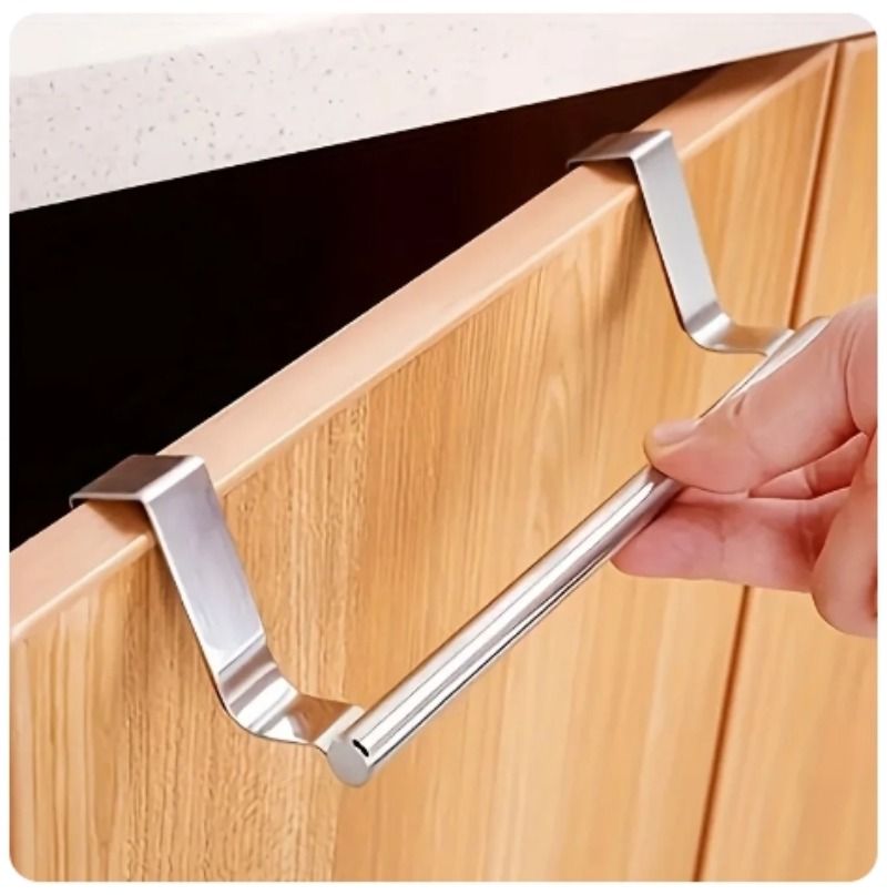 Stainless Steel Over Door Towel Rack SpaceSaving Hanging Towel Bar for Bathroom  Kitchen