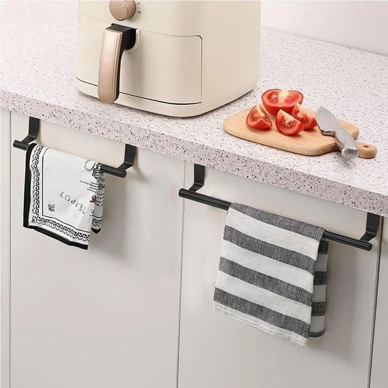 Stainless Steel Over Door Towel Rack SpaceSaving Hanging Towel Bar for Bathroom  Kitchen
