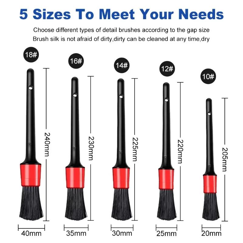 Professional 5Piece Car Cleaning Brush Kit  The Ultimate Detailing Tool For Spotless Vehicles 5