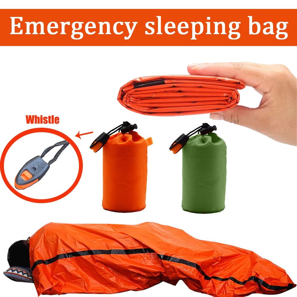 Portable Waterproof Emergency Survival Sleeping Bag Thermal Mylar Blanket For Outdoor EDC Camping G