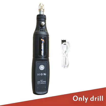 Wireless Mini Electric Drill USB Rechargeable Rotary Tool for Woodworking, Jewelry, Metal & Glass Engraving