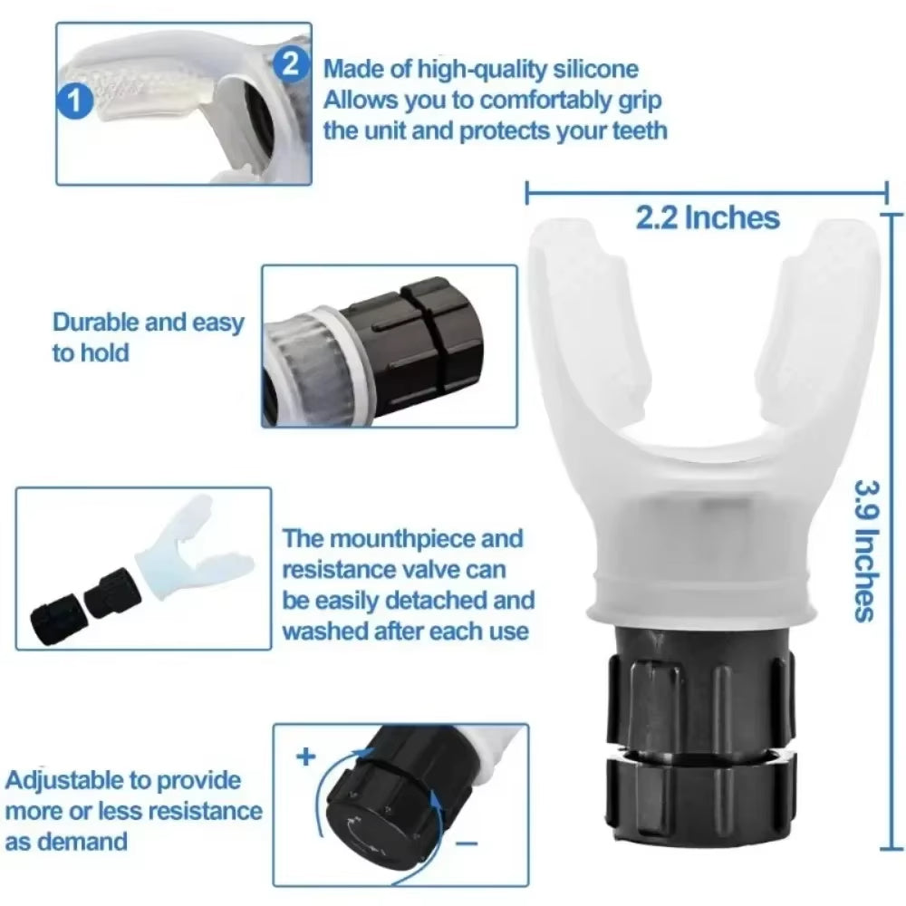 Breathing Trainer For Lung Strength Portable Workout Device With Adjustable Resistance For Fitness  8