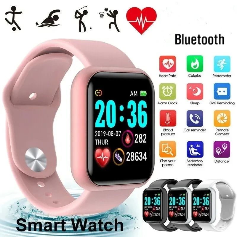 Smart Watch for Women & Men, Bluetooth Fitness Tracker with Music Player, Sleep Monitor, Heart Rate & Sports Bracelet