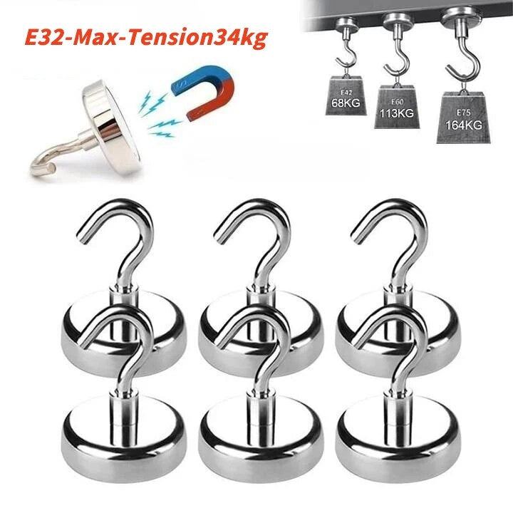 Strong Magnet Hooks MultiPurpose Storage Hooks For Home Kitchen Bathroom  Bar 6