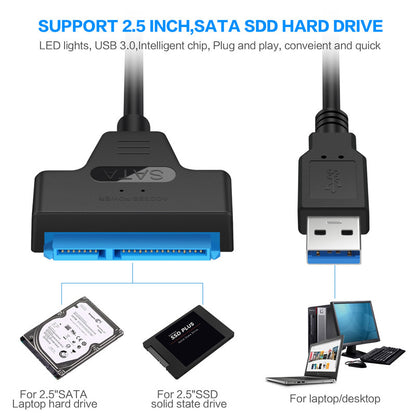 SATA 3 to USB 30 Adapter Cable Connect  Access External Hard Drive or SSD Easily
