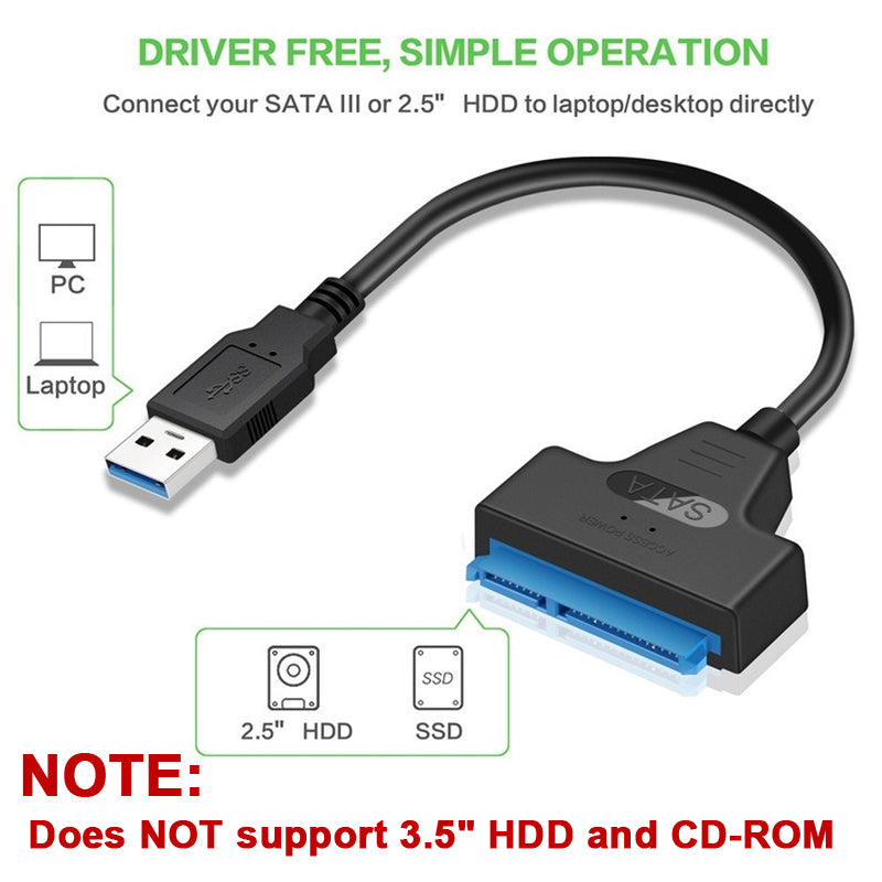 SATA 3 to USB 30 Adapter Cable Connect  Access External Hard Drive or SSD Easily