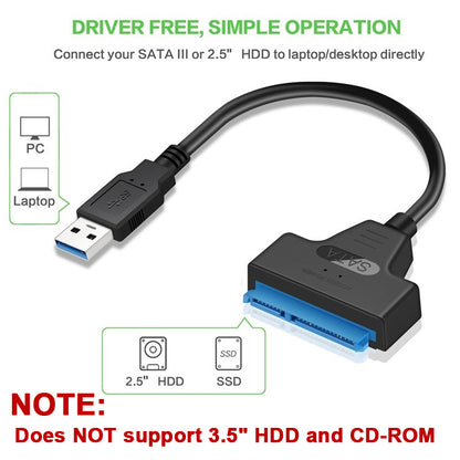 SATA 3 to USB 30 Adapter Cable Connect  Access External Hard Drive or SSD Easily