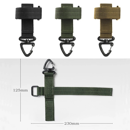 Multi-Purpose Nylon Gloves Holder with Magic Sticker & Carabiner, Outdoor Tactical Clip for Camping, Hiking
