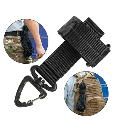 Multi-Purpose Nylon Gloves Holder with Magic Sticker & Carabiner, Outdoor Tactical Clip for Camping, Hiking