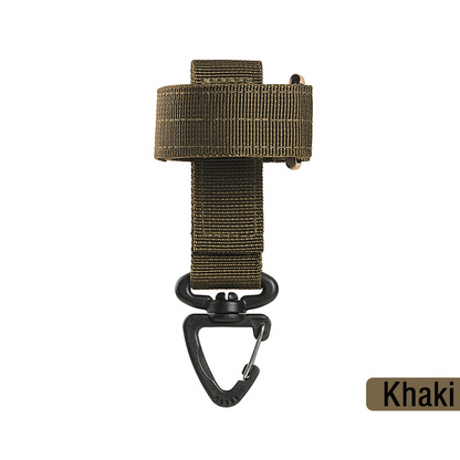 Multi-Purpose Nylon Gloves Holder with Magic Sticker & Carabiner, Outdoor Tactical Clip for Camping, Hiking
