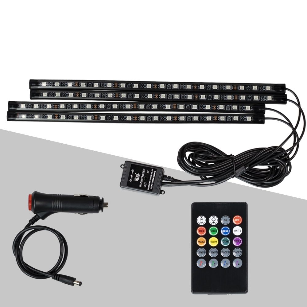 USBPowered Car Ambient Foot Light Wireless Auto RGB LED Interior Lighting with Music Sync