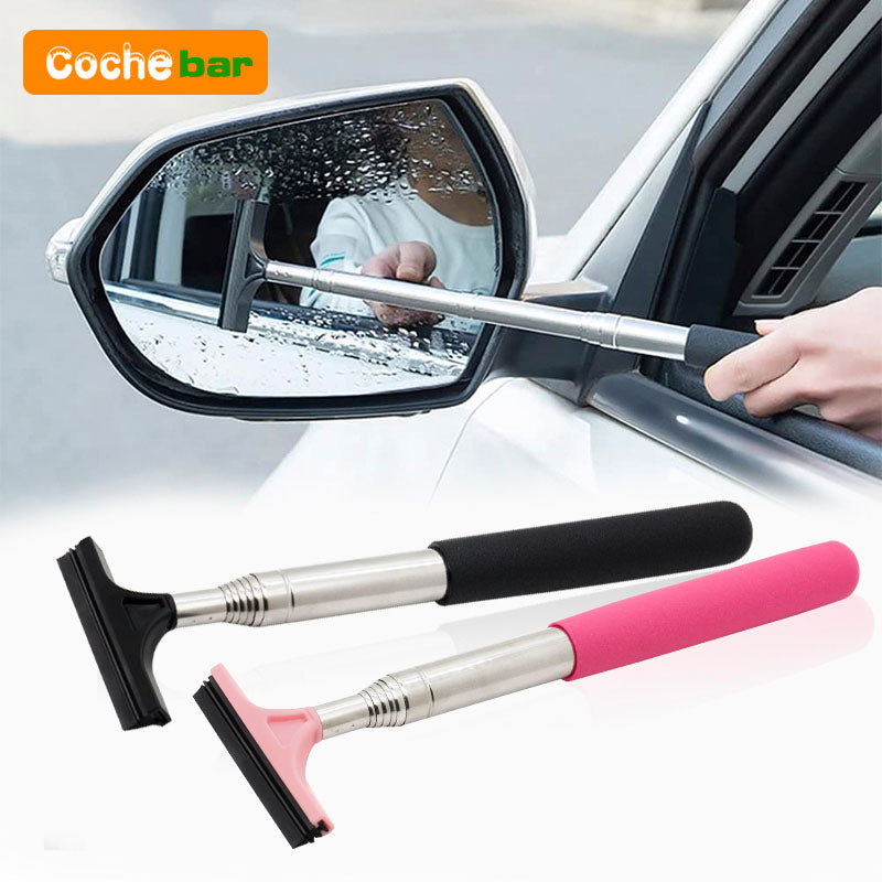 Ar Mirror Wiper  Glass Mist Cleaner Telescopic Cleaning Tool With Scraper  Brush 2