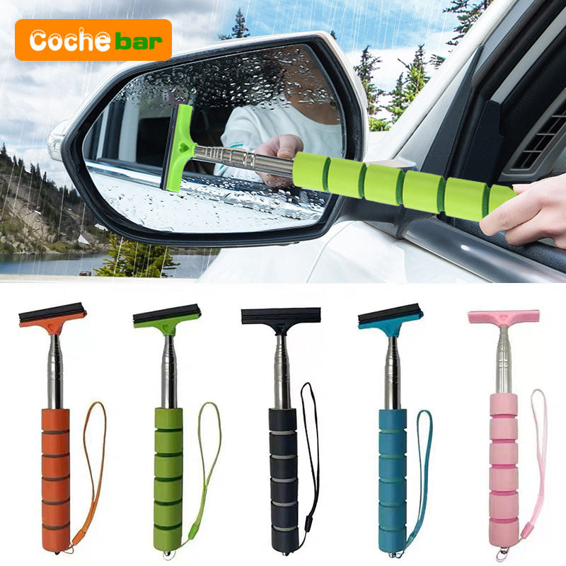 Ar Mirror Wiper  Glass Mist Cleaner Telescopic Cleaning Tool With Scraper  Brush 3