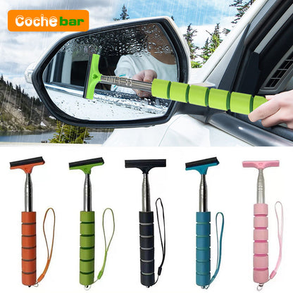 Ar Mirror Wiper  Glass Mist Cleaner Telescopic Cleaning Tool With Scraper  Brush 3
