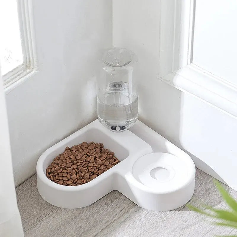 Automatic Drinking Love Pet Bowl Moisture Proof Cat & Dog Bowl, Dual Use Multi-Functional Feeder & Water Dispenser