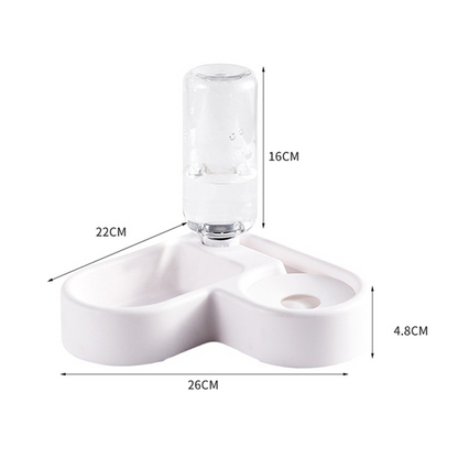 Automatic Drinking Love Pet Bowl Moisture Proof Cat & Dog Bowl, Dual Use Multi-Functional Feeder & Water Dispenser