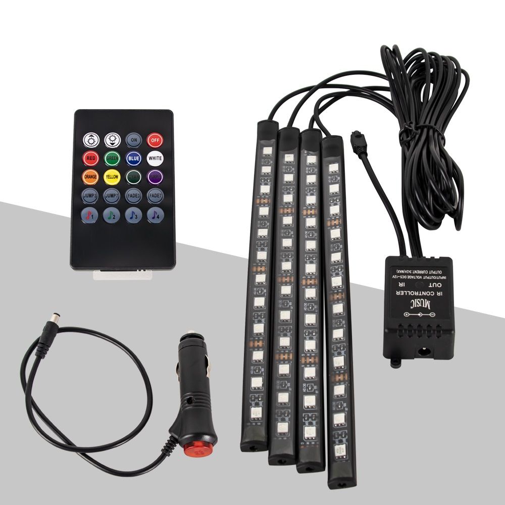 USBPowered Car Ambient Foot Light Wireless Auto RGB LED Interior Lighting with Music Sync