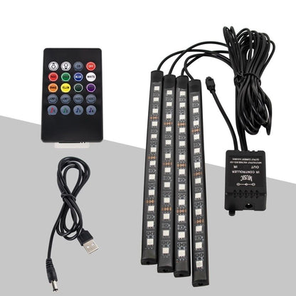 USBPowered Car Ambient Foot Light Wireless Auto RGB LED Interior Lighting with Music Sync