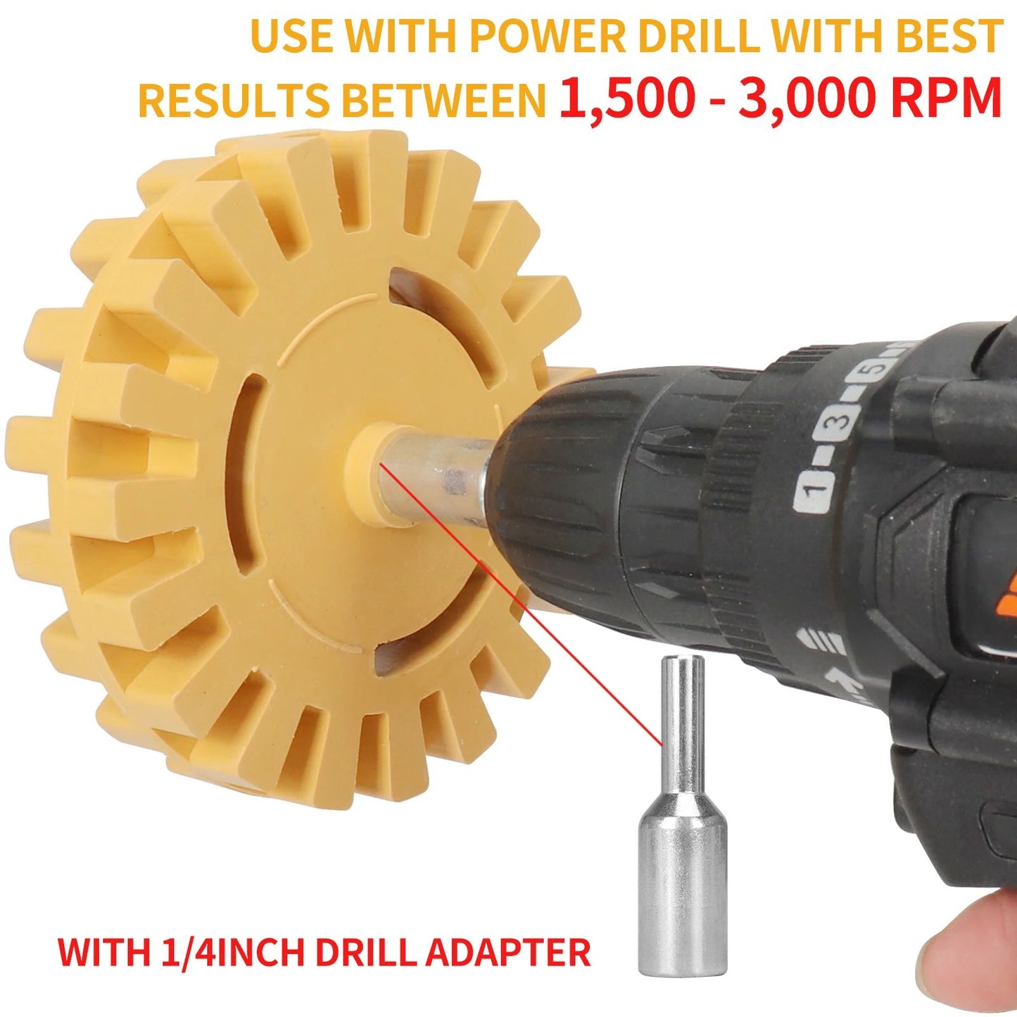 Power Drill Adapter Eraser Wheel Vinyl Adhesive  Paint Remover Tool For Cars 2