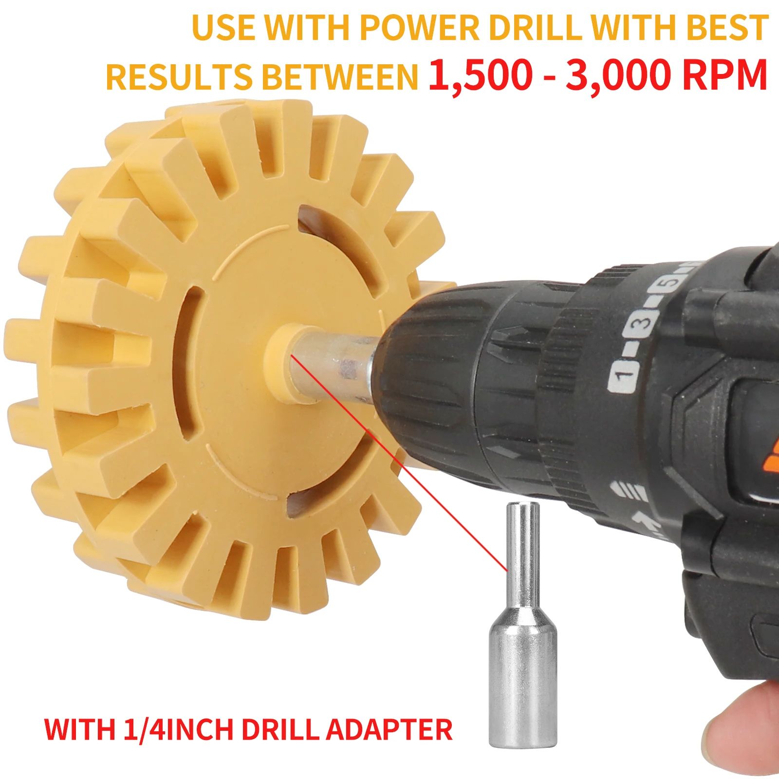 Power Drill Adapter Eraser Wheel Vinyl Adhesive  Paint Remover Tool For Cars 2