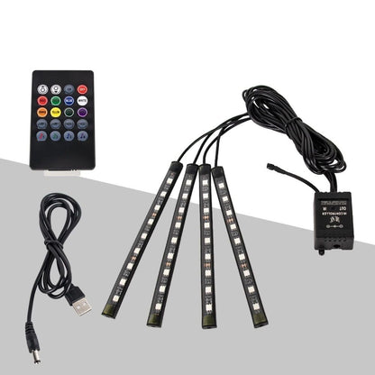 USBPowered Car Ambient Foot Light Wireless Auto RGB LED Interior Lighting with Music Sync