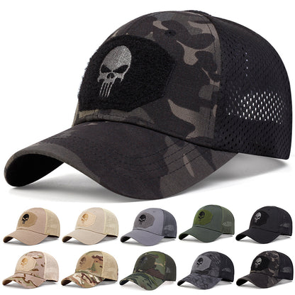 Unisex Skull Embroidered Baseball Cap, Adjustable Breathable Sunscreen Hat for Outdoor & Casual Wear