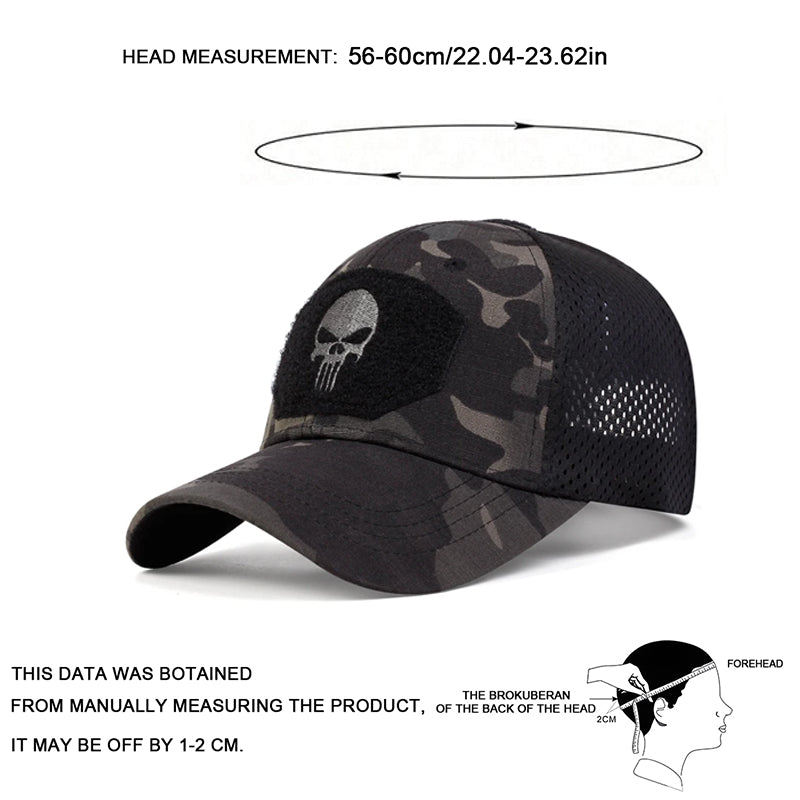 Unisex Skull Embroidered Baseball Cap Adjustable Breathable Sunscreen Hat For Outdoor  Casual Wear 1