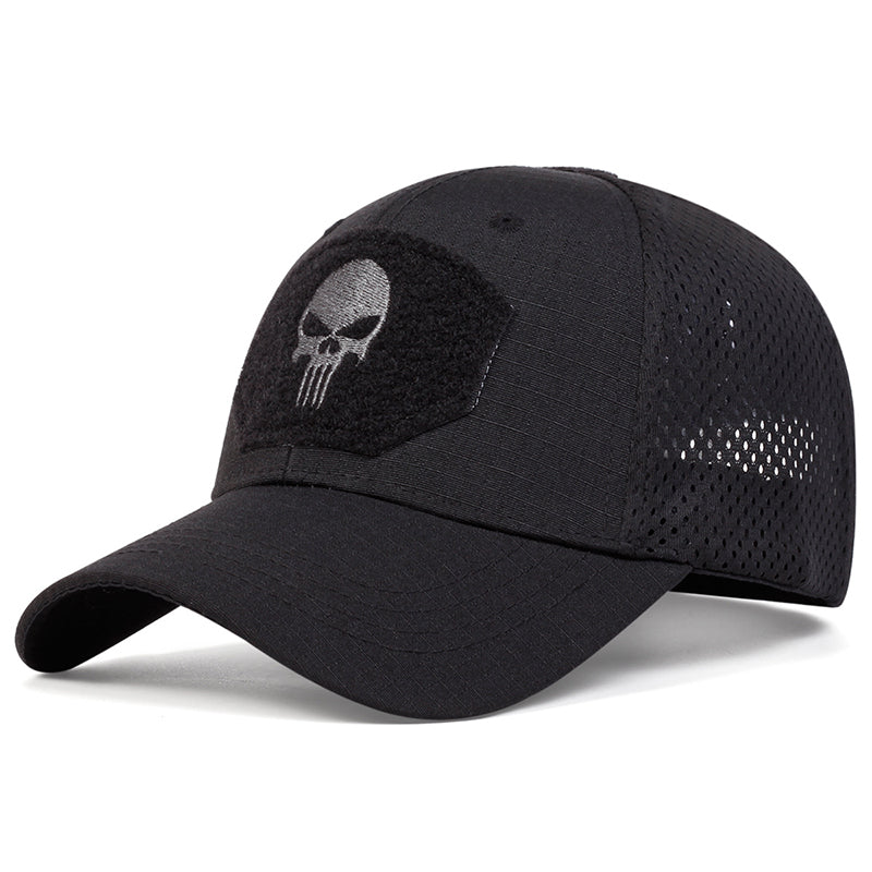 Unisex Skull Embroidered Baseball Cap Adjustable Breathable Sunscreen Hat For Outdoor  Casual Wear 4