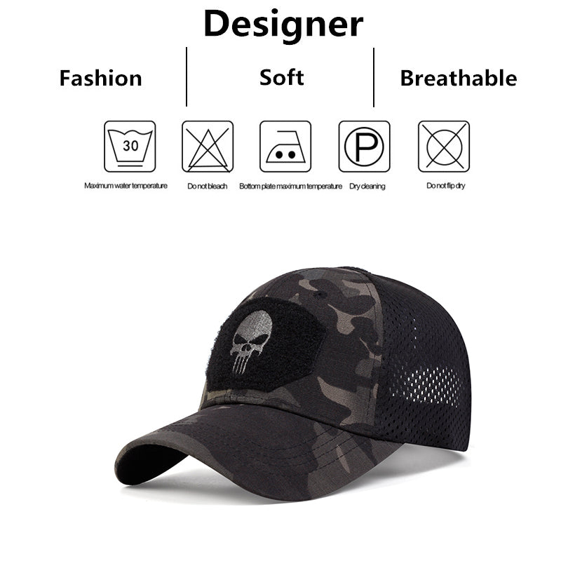 Unisex Skull Embroidered Baseball Cap Adjustable Breathable Sunscreen Hat For Outdoor  Casual Wear 5