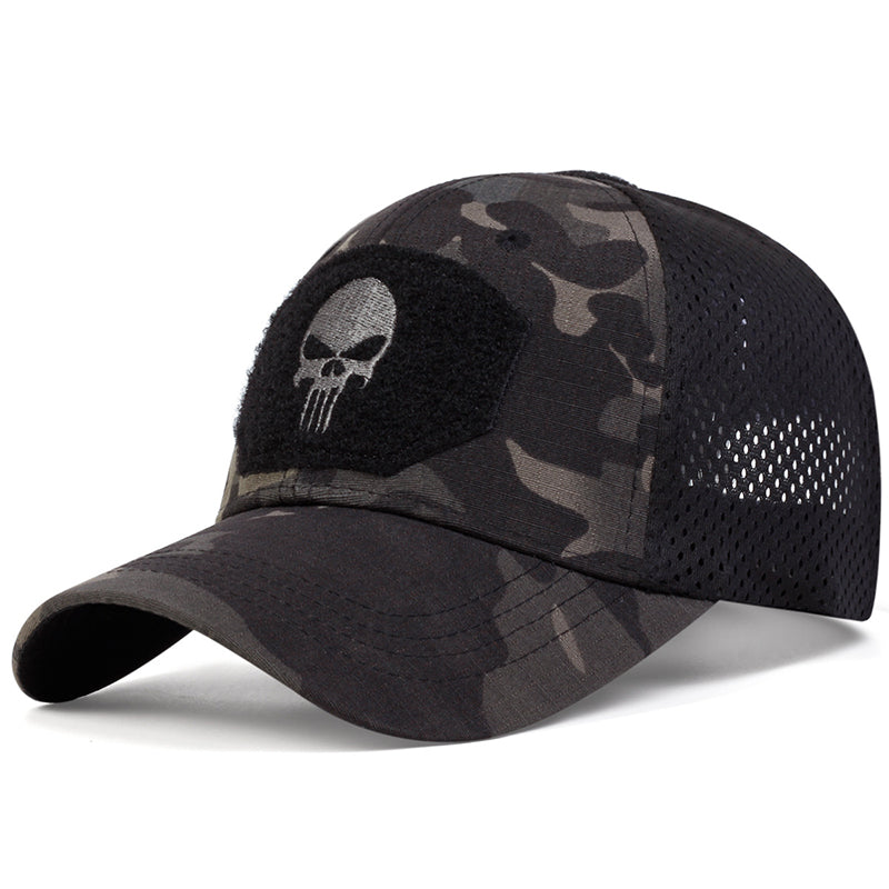 Unisex Skull Embroidered Baseball Cap Adjustable Breathable Sunscreen Hat For Outdoor  Casual Wear 6