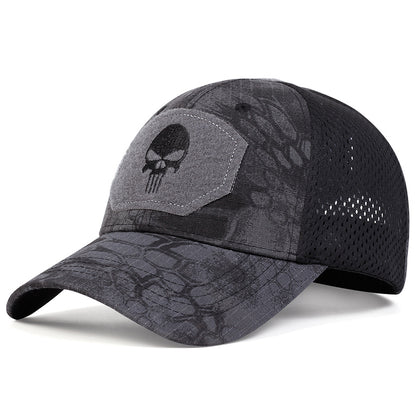 Unisex Skull Embroidered Baseball Cap Adjustable Breathable Sunscreen Hat For Outdoor  Casual Wear 9
